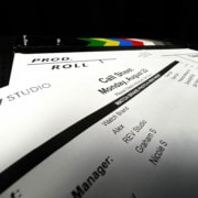 Call Sheet laid out on top of Production Slate